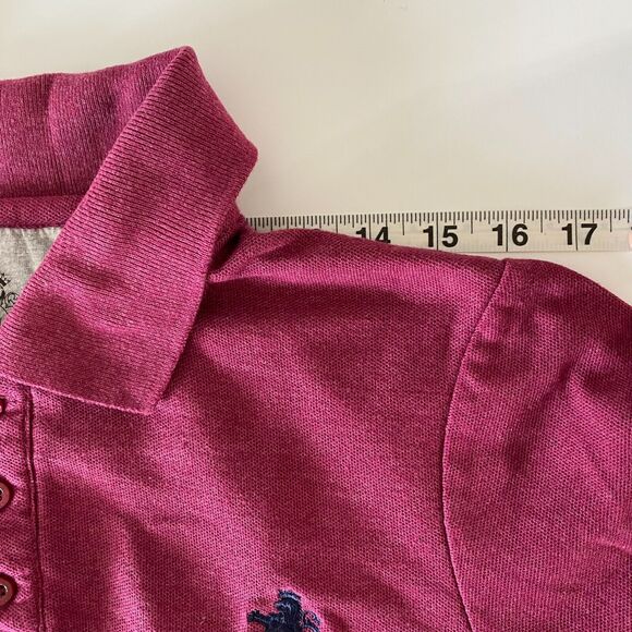 Rugby University Polo Shirt Size S Burgundy Short Sleeve Unisex Cotton Blend - Picture 7 of 10